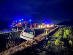 Fahrzeugbergung auf der LB2 vor dem Kreisverkehr