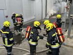 Branddienstübung im Pelletswerk